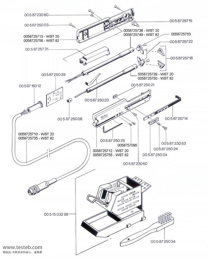 WST82热剥钳手柄部件图