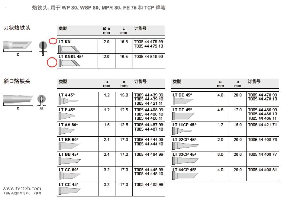 weller刀型烙铁头