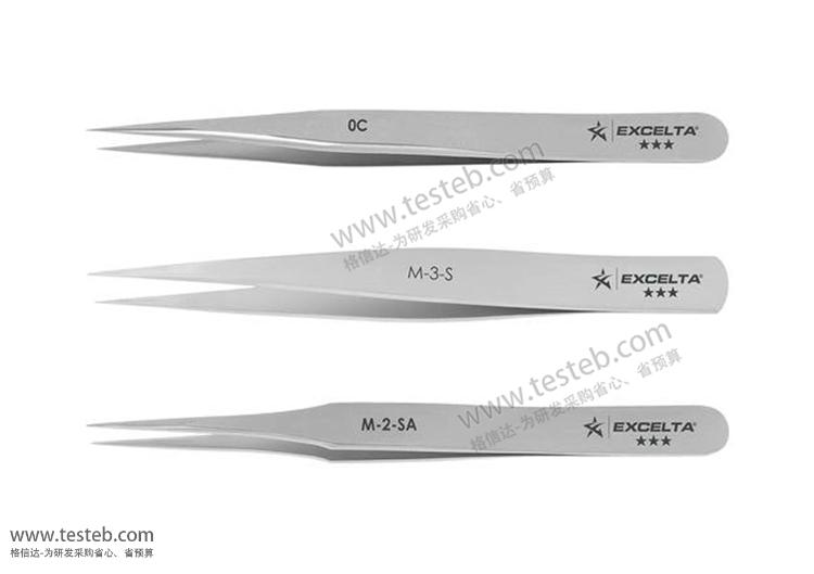 Excelta M-2A-SA Tweezers - Mini Straight Tapered Flat Point - Anti-Mag. SS